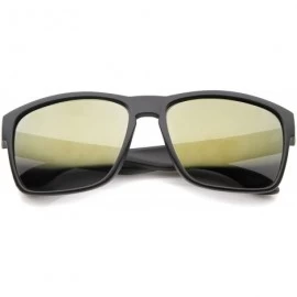 Sport Action Sport Modern Frame Mirrored Lens Rectangle Sunglasses 59mm - Matte Black / Gold Mirror - C512J18FCO7 $18.78