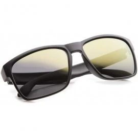 Sport Action Sport Modern Frame Mirrored Lens Rectangle Sunglasses 59mm - Matte Black / Gold Mirror - C512J18FCO7 $9.27