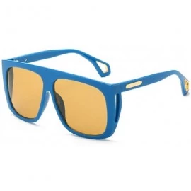 Goggle Sunglasses Classic Lady Retro UV400 Leisure Travel Sunglasses - Blue-framed Brown Lenses - C418YC6U4UY $32.57