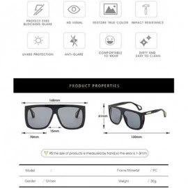 Goggle Sunglasses Classic Lady Retro UV400 Leisure Travel Sunglasses - Blue-framed Brown Lenses - C418YC6U4UY $55.52