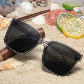 Oversized Oversized Square Polarized Sunglasses For Women With Rivets Retro Vintage UV Protection - CP1985LXL3H $13.63