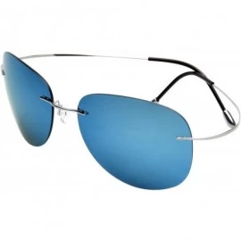 Aviator Designer Classic Titanium Men Women Polarized Aviator Sunglasses LSP8016T - Silver Leg Sky Blue Lenses - CT12N35B7Z9 ...