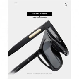 Goggle Sunglasses Classic Lady Retro UV400 Leisure Travel Sunglasses - Blue-framed Brown Lenses - C418YC6U4UY $55.52