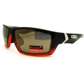 Wrap Mens Sunglasses Sporty Fashion Wrap Frame Reflective Lens - Black Orange - C611HHPFC7T $12.42