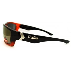 Wrap Mens Sunglasses Sporty Fashion Wrap Frame Reflective Lens - Black Orange - C611HHPFC7T $12.42