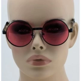 Round CLASSIC 60's Vintage Retro LENNON Style Round Frame Sunglasses - Black/Pink - CW182G8UMO9 $8.98