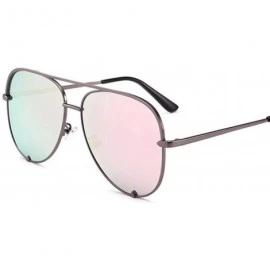 Oversized Mini Black Sunglasses Luxury Women Fashion 2019 Mirror Pink Glasses Pilot Style Adult Girls Gradient UV400 - CJ198A...
