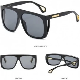 Goggle Sunglasses Classic Lady Retro UV400 Leisure Travel Sunglasses - Blue-framed Brown Lenses - C418YC6U4UY $55.52