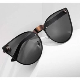 Rimless Sunglasses Womens Rimless Trendy Eyewear Oversized Rectangular Retro Mens Glasses Aviator skull Goggles - Black - C81...