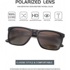 Rectangular Classic decent outdoor eyewear with UV protective polarized lens acetate sunglasses - Dark.brown - CK1966HUZWZ $2...