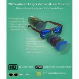 Aviator Wood Sunglasses Polarized Men Women - Standard Size 140mm - C718ARMI44A $24.17