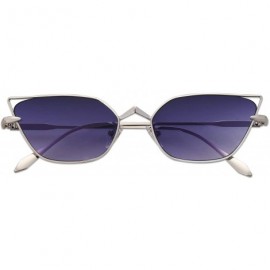 Cat Eye Small Cateye Sunglasses Fox Idea Designer Sunnies FIRE SJ1127 - C4 Silver Frame/Gradient Dark Purple Lens - C4193XWL7...