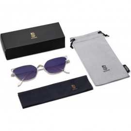 Cat Eye Small Cateye Sunglasses Fox Idea Designer Sunnies FIRE SJ1127 - C4 Silver Frame/Gradient Dark Purple Lens - C4193XWL7...