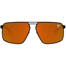 Aviator Aero Plane Bridgeless Double Top Bar Flat Thin Frame Aviators Sunglasses - Gold Black - CT199LWKS43 $52.63