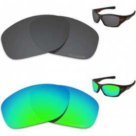 Oval Performance Replacement Lenses Pit Bull Polarized Etched - Value Pack - Carbon Black & Emerald Green - CD18I6DUM3Q $75.28