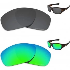 Oval Performance Replacement Lenses Pit Bull Polarized Etched - Value Pack - Carbon Black & Emerald Green - CD18I6DUM3Q $62.44