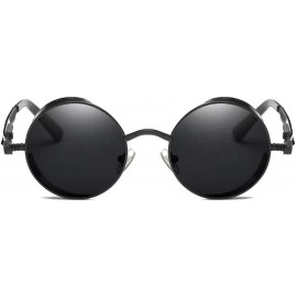 Oversized Lennon Gothic Steampunk Sunglasses Black Yellow Tinted Shades - Black Lens/Black Frame - C0189TK6C6H $10.72