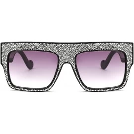 Goggle Womens Fashion Trendy Oversized Sunglasses Metal Hollow Cut Out - Silver Grey - CD18DUKO4T6 $25.79