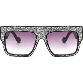 Goggle Womens Fashion Trendy Oversized Sunglasses Metal Hollow Cut Out - Silver Grey - CD18DUKO4T6 $14.10