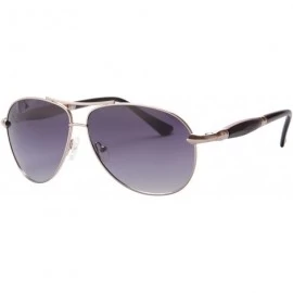 Oval Metal Frame Unisex Polarized Sunglasses UV400 Glasses-SG1567175777879 - 1579 Silver&ebony/Redsandalwood - CF18LTAY6N8 $7.92