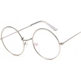 Round Retro Round Pink Sunglasses Women Brand Designer Sun Glasses For Women Alloy Mirror Female - Silver - CJ190L6C87Q $45.54