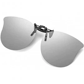 Cat Eye Polarized Cat Eye Clip-on Sunglasses Anti-Glare UV Protection Sunglasses Over Prescription Glasses - Silver - CD198GD...