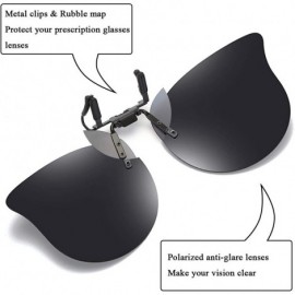 Cat Eye Polarized Cat Eye Clip-on Sunglasses Anti-Glare UV Protection Sunglasses Over Prescription Glasses - Silver - CD198GD...