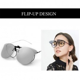 Cat Eye Polarized Cat Eye Clip-on Sunglasses Anti-Glare UV Protection Sunglasses Over Prescription Glasses - Silver - CD198GD...