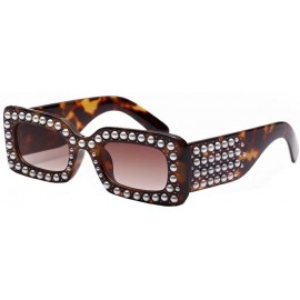 Rimless Womens Sunglasses - Fashion Womens Pearl Square Frame Shades Sun Glasses UV400 Protection - B - C618DTYSKXD $23.00