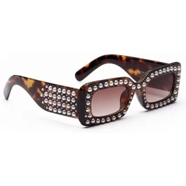 Rimless Womens Sunglasses - Fashion Womens Pearl Square Frame Shades Sun Glasses UV400 Protection - B - C618DTYSKXD $9.15