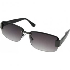 Semi-rimless Fashion Full Reader Reading Sunglasses R43 - Pewter Frame-gray Lenses - C1197O4853O $29.18