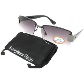 Semi-rimless Fashion Full Reader Reading Sunglasses R43 - Pewter Frame-gray Lenses - C1197O4853O $14.40