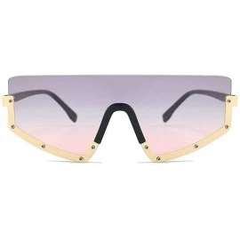 Rectangular New Fashion One-piece glasses Oversized Windproof Sunglasses Mens Goggle Big Frame Women's Visor Sunglasses - C71...