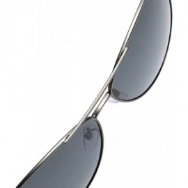 Polarized Sunglasses for Men Stainless Steel Frame UV400 Lenses Driving ...