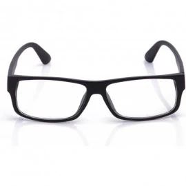 Square Unisex Retro Squared Celebrity Star Simple Clear Lens Fashion Glasses - 1836 Matte Black - C711T16JZVV $13.13