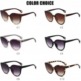 Oval Cat Eye Sunglasses Women Men Vintage Gradient Glasses Retro Sun Female Eyewear UV400 Fashion Drive Outdoor - C3 - CW197A...