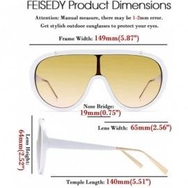 Goggle Oversized One Piece Sunglasses Women Men Fahion Siamese Lenses Retro Design B2580 - White - CI196RENOWC $16.17
