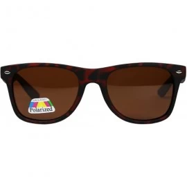 Wayfarer ShadyVEU Polarized Retro 80's Classic Round Black Matte Soft Sunglasses - Tortoise Frame With Brown Lens - C912GW4OS...