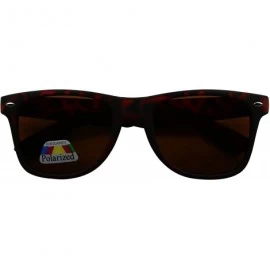 Wayfarer ShadyVEU Polarized Retro 80's Classic Round Black Matte Soft Sunglasses - Tortoise Frame With Brown Lens - C912GW4OS...