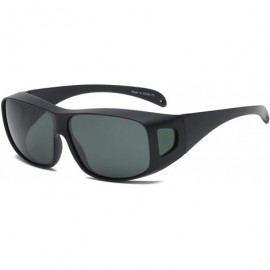 Goggle Men Retro Vintage Sports Shield Rectangular Polarized HD Fashion Sunglasses - Olive - C918WTI8WMS $36.77