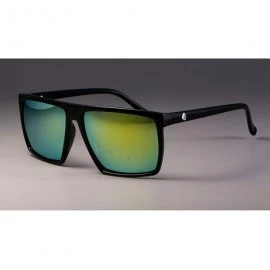 Oversized Retro Square Sunglasses Steampunk Men Women Brand Designer Glasses White Black - Black Gold - CU18YKUQX8Q $12.31