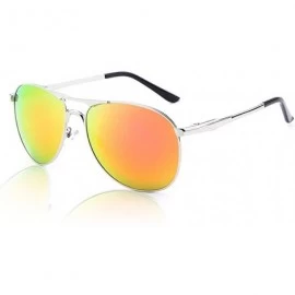 Semi-rimless Fashion Retro Biker Fishing Polarized Sunglasses for Men - Orange - CR18ZSL4CXS $27.01