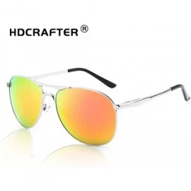 Semi-rimless Fashion Retro Biker Fishing Polarized Sunglasses for Men - Orange - CR18ZSL4CXS $11.84