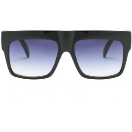 Oval Lady Vintage Big Square Sunglasses Rivet Eyewear Flat Top Sun Glasses - Black Gray - C918TZKSTL7 $14.40