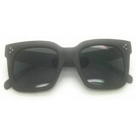 Oversized Vintage Women Butterfly Sunglasses Designer Luxury Square Oversized Flat Lens - Matte Black - CB18WEIW9IW $19.35