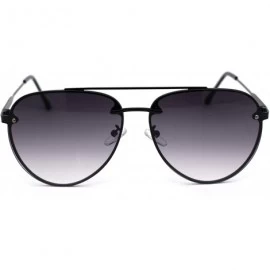 Rimless Luxury Rimless Double Bridge Designer Racer Pilots Sunglasses - Black Smoke - CN18WY75L3I $26.24