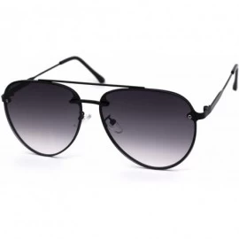 Rimless Luxury Rimless Double Bridge Designer Racer Pilots Sunglasses - Black Smoke - CN18WY75L3I $17.73