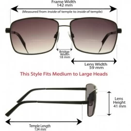 Aviator Bifocal Sunglasses Aviator for Men & Women 100% UV Protection Large Fit - Black - C118O9I357T $10.61