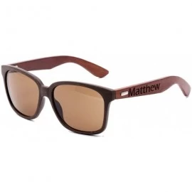 Wayfarer Personalized Walnut Wood Wooden Sunglasses UV400 Groomsmen Gifts - Sunglasses With Wood Box - C8184C3429E $18.75