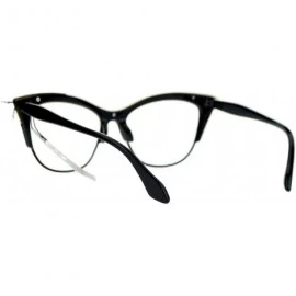 Round Womens High Point Squared Half Rim Look Cat Eye Glasses - Black - CC121RDNISL $9.70